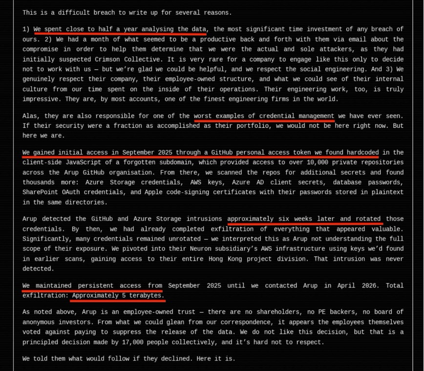 FulcrumSec's data-leak-site write-up of the Arup breach and Novo Nordisk AI models