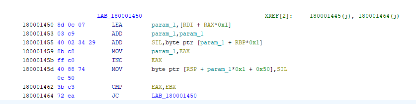 Payload-decoding logic showing the cumulative-sum scheme used to reconstruct the embedded Stage 2 and Stage 3 blobs