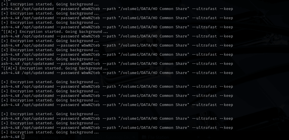 Encryption process from payload locker - linux variant